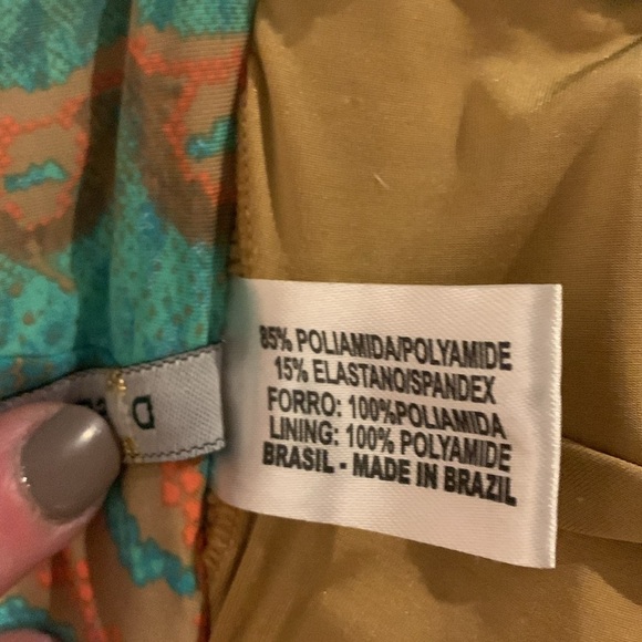 Despite Fringe Bikini Top in Turquoise and Tan - Picture 6 of 6